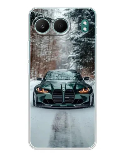 Чехол для OnePlus Nord 4 с картинкой «BMW в зимнем лесу»