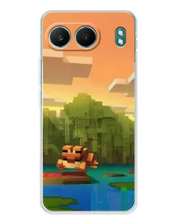 Чехол для OnePlus Nord 4 с картинкой «Майнкрафт закат солнца»
