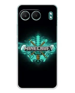 Чехол для OnePlus Nord 4 с картинкой «Minecraft Diamond лого»