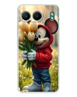 Чехол для OnePlus Nord 4 с картинкой «Микки с тюльпанами»