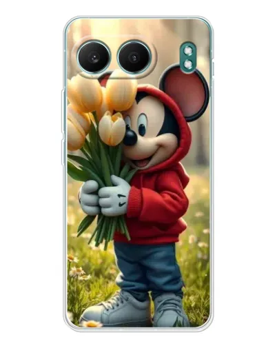 Чехол для OnePlus Nord 4 с картинкой «Микки с тюльпанами»