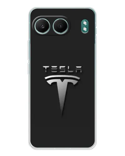 Чехол для OnePlus Nord 4 с картинкой «Стальной логотип Tesla»