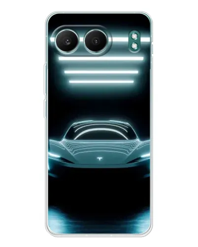 Чехол для OnePlus Nord 4 с картинкой «Tesla в неоне»