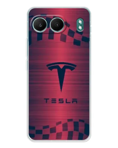 Чехол для OnePlus Nord 4 с картинкой «Тесла красный карбон»