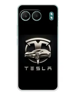Чехол для OnePlus Nord 4 с картинкой «Tesla — серебристое авто» Чехол для OnePlus Nord 4 с картинкой «Tesla — серебристое авто»
