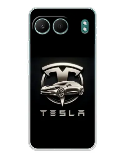 Чехол для OnePlus Nord 4 с картинкой «Tesla — серебристое авто»