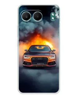 Чехол для OnePlus Nord 4 с картинкой «Audi в огненном дыму»