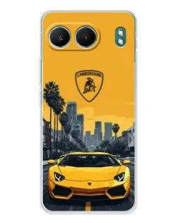 Чехол для OnePlus Nord 4 с картинкой «Желтый Lamborghini город»