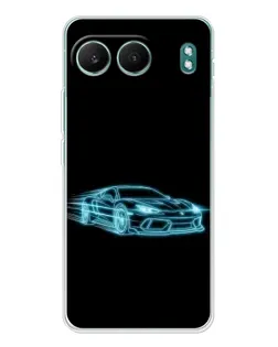 Чехол для OnePlus Nord 4 с картинкой «Неоновый контур Lamborghini»