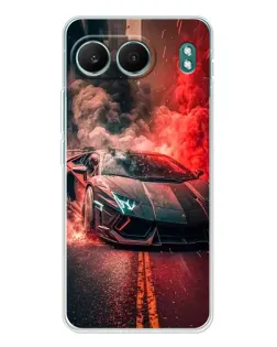 Чехол для OnePlus Nord 4 с картинкой «Lamborghini красный дым»