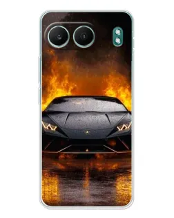 Чехол для OnePlus Nord 4 с картинкой «Lamborghini в огне»