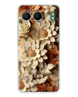 Чехол для OnePlus Nord 4 с картинкой «Бежевый флористический декор»