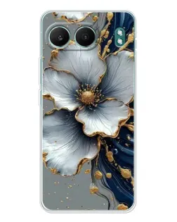 Чехол для OnePlus Nord 4 с картинкой «Белый цветок и золотой флюид»