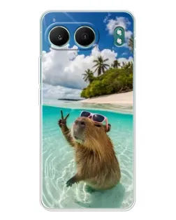 Чехол для OnePlus Nord 4 с картинкой «Капибара на море»