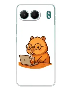 Чехол для OnePlus Nord 4 с картинкой «Капибара с ноутбуком»