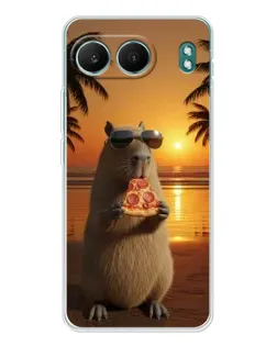 Чехол для OnePlus Nord 4 с картинкой «Капибара с пиццей»