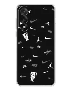 Чехол для OnePlus Nord 5 с картинкой «Nike Black Pattern»