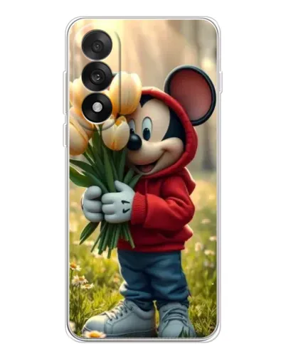 Чехол для OnePlus Nord 5 с картинкой «Микки с тюльпанами»