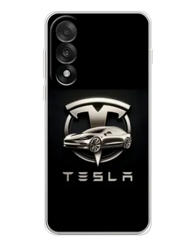 Чехол для OnePlus Nord 5 с картинкой «Tesla — серебристое авто»