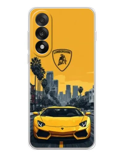 Чехол для OnePlus Nord 5 с картинкой «Желтый Lamborghini город»