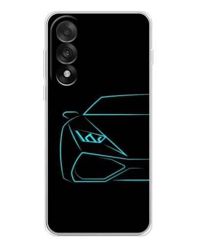 Чехол для OnePlus Nord 5 с картинкой «Голубой силуэт Lamborghini»