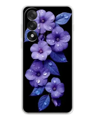 Чехол для OnePlus Nord 5 с картинкой «Фиолетовые цветы с росою»