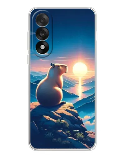 Чехол для OnePlus Nord 5 с картинкой «Закат солнца с капибарой»
