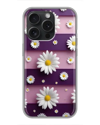 Чехол для OnePlus Nord 6 с картинкой «Ромашки на фиолетовом»