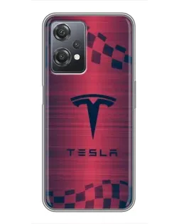 Чехол для OnePlus Nord CE 2 (5G) (IV2201) с картинкой «Тесла красный карбон»