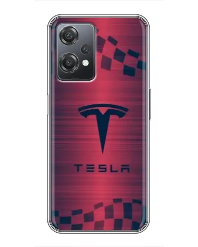 Чехол для OnePlus Nord CE 2 (5G) (IV2201) с картинкой «Тесла красный карбон»