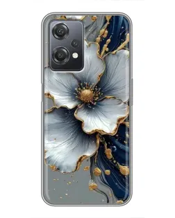 Чехол для OnePlus Nord CE 2 (5G) (IV2201) с картинкой «Белый цветок и золотой флюид»