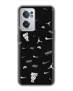 Чехол для OnePlus Nord CE 2 Lite 5G с картинкой «Nike Black Pattern»