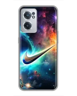 Чехол для OnePlus Nord CE 2 Lite 5G с картинкой «Космический Nike Swoosh»