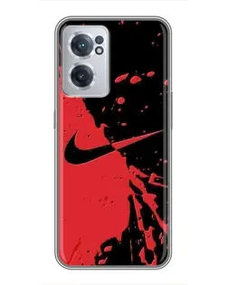 Чохол для OnePlus Nord CE 2 Lite 5G з картинкою «Червоні бризки Nike»