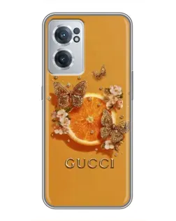 Чехол для OnePlus Nord CE 2 Lite 5G с картинкой «Gucci — золотые бабочки»