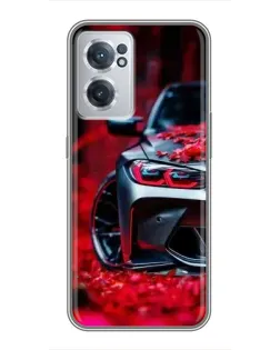 Чехол для OnePlus Nord CE 2 Lite 5G с картинкой «Спортивная BMW и цветы»