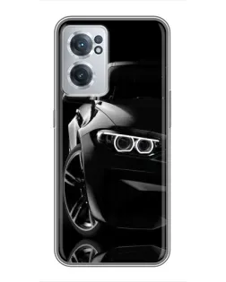 Чехол для OnePlus Nord CE 2 Lite 5G с картинкой «Черная BMW — профиль»
