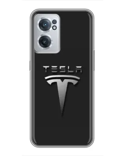Чехол для OnePlus Nord CE 2 Lite 5G с картинкой «Стальной логотип Tesla»