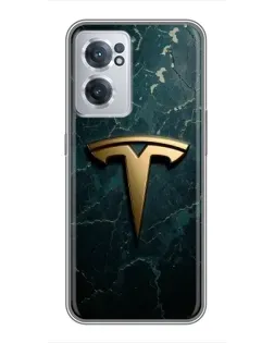 Чехол для OnePlus Nord CE 2 Lite 5G с картинкой «Мраморная Tesla Gold»