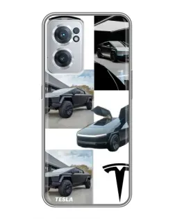Чехол для OnePlus Nord CE 2 Lite 5G с картинкой «Коллаж Cybertruck Tesla»