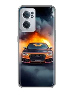 Чехол для OnePlus Nord CE 2 Lite 5G с картинкой «Audi в огненном дыму»