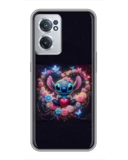 Чохол для OnePlus Nord CE 2 Lite 5G з картинкою «Stitch у квітах»