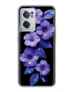 Чохол для OnePlus Nord CE 2 Lite 5G з картинкою «Фіолетові квіти з росою»
