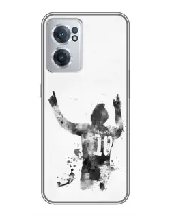 Чохол для OnePlus Nord CE 2 Lite 5G з картинкою «Чорно-білий силует Мессі»