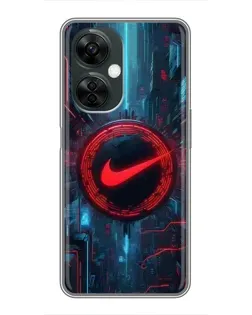 Чехол для OnePlus Nord CE 3 Lite с картинкой «Техногенный стиль Nike»