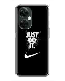 Чехол для OnePlus Nord CE 3 Lite с картинкой «Текстовый принт Nike»