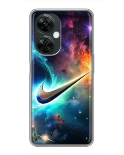 Чехол для OnePlus Nord CE 3 Lite с картинкой «Космический Nike Swoosh»
