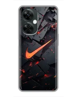 Чехол для OnePlus Nord CE 3 Lite с картинкой «Nike — эффект разломов»