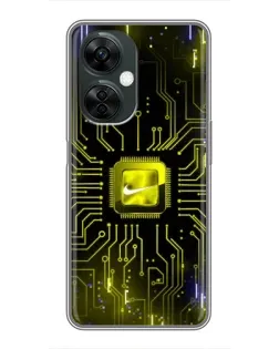 Чехол для OnePlus Nord CE 3 Lite с картинкой «Nike — золотая искра»