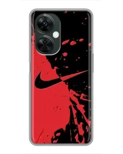 Чехол для OnePlus Nord CE 3 Lite с картинкой «Красные брызги Nike» Чехол для OnePlus Nord CE 3 Lite с картинкой «Красные брызги Nike»